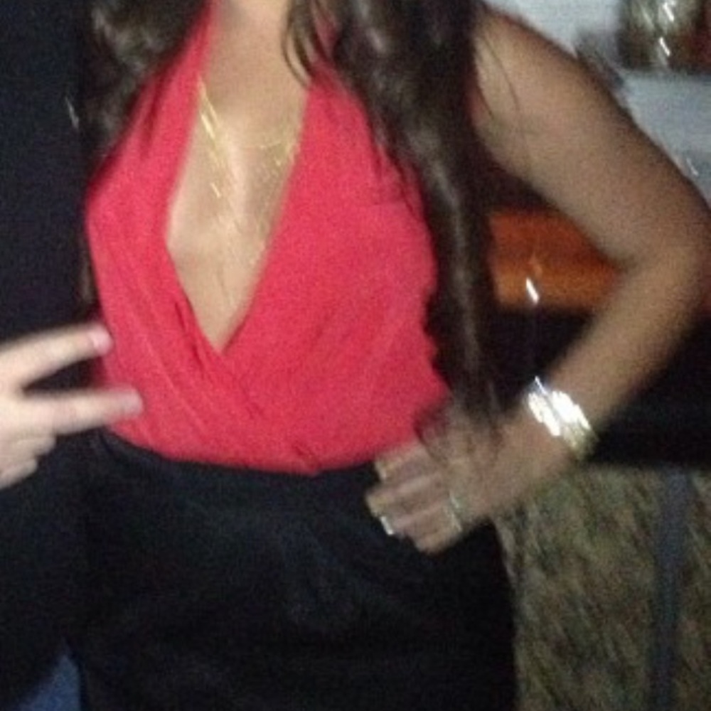Red low cut Marciano body suit